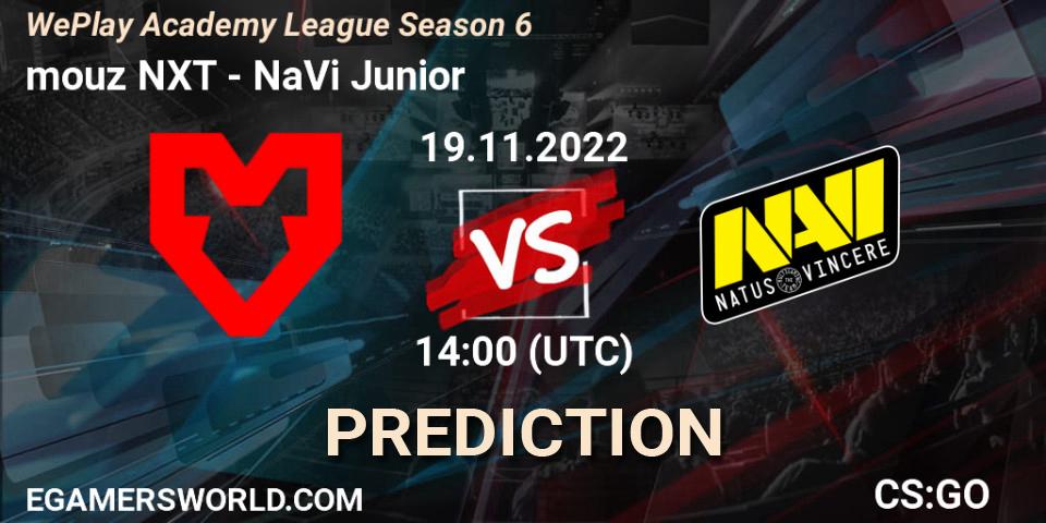 Pronóstico mouz NXT - NaVi Junior. 19.11.2022 at 14:00, Counter-Strike (CS2), WePlay Academy League Season 6
