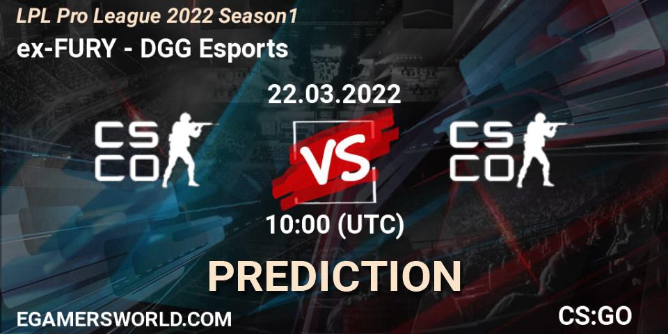 Pronóstico ex-FURY - DGG Esports. 22.03.2022 at 10:00, Counter-Strike (CS2), LPL Pro League 2022 Season 1