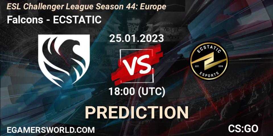 Pronóstico Falcons - ECSTATIC. 25.01.2023 at 18:00, Counter-Strike (CS2), ESL Challenger League Season 44: Europe