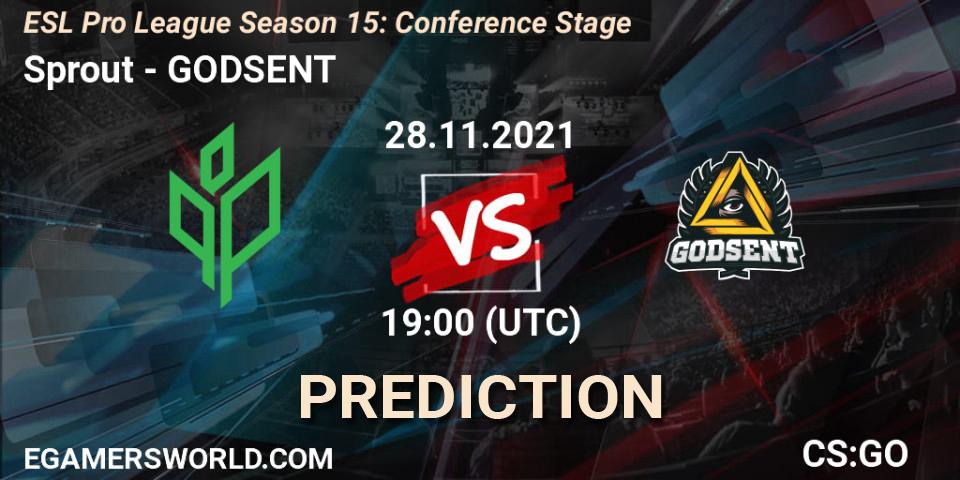 Pronóstico Sprout - GODSENT. 28.11.2021 at 19:00, Counter-Strike (CS2), ESL Pro League Season 15: Conference Stage