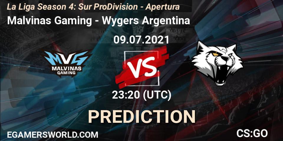 Pronóstico Malvinas Gaming - Wygers Argentina. 09.07.2021 at 23:20, Counter-Strike (CS2), La Liga Season 4: Sur Pro Division - Apertura