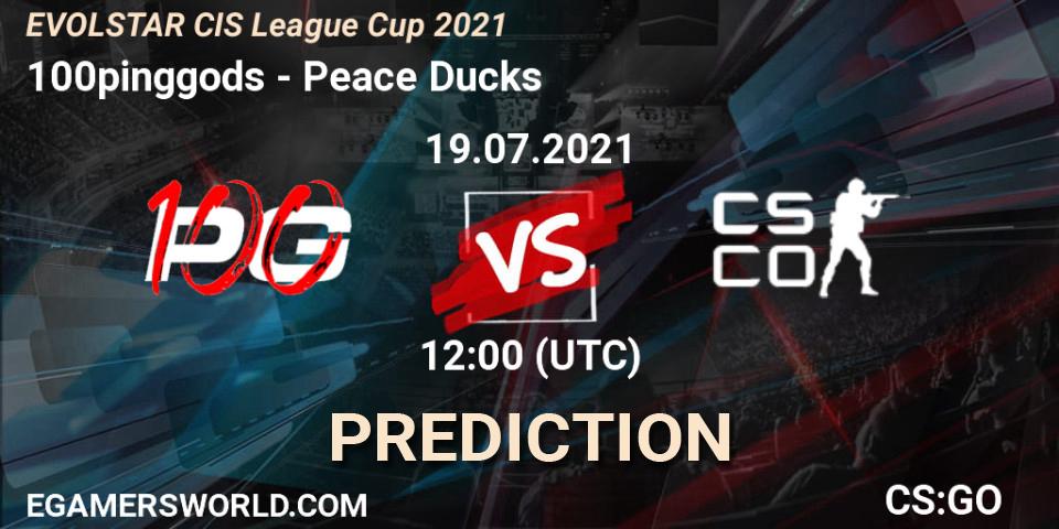 Pronóstico 100pinggods - Peace Ducks. 19.07.2021 at 12:05, Counter-Strike (CS2), EVOLSTAR CIS League Cup 2021