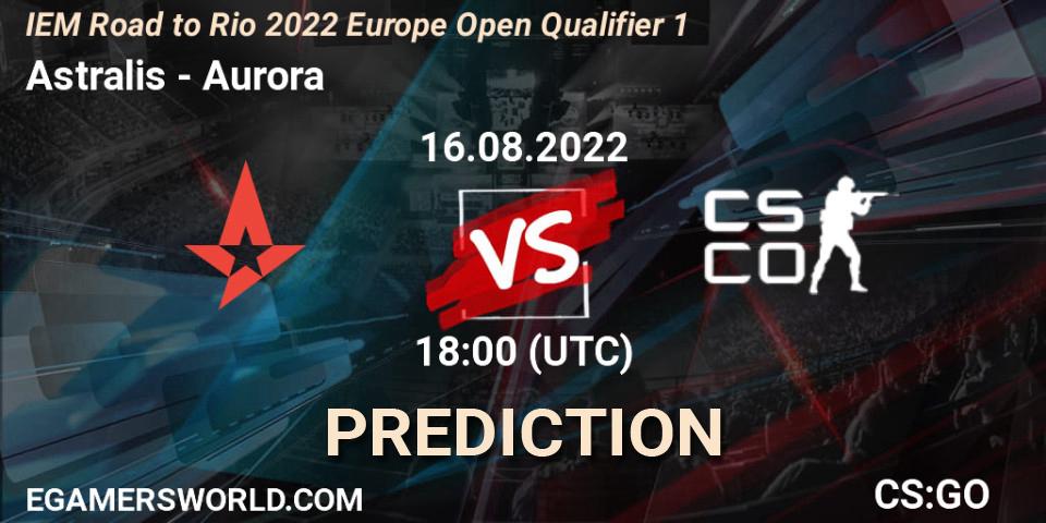 Pronóstico Astralis - Aurora. 16.08.2022 at 18:00, Counter-Strike (CS2), IEM Road to Rio 2022 Europe Open Qualifier 1