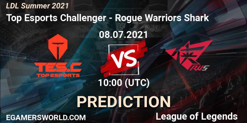 Pronóstico Top Esports Challenger - Rogue Warriors Shark. 08.07.2021 at 10:00, LoL, LDL Summer 2021