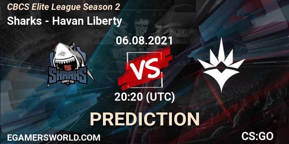 Pronóstico Sharks - Havan Liberty. 06.08.2021 at 20:20, Counter-Strike (CS2), CBCS Elite League Season 2