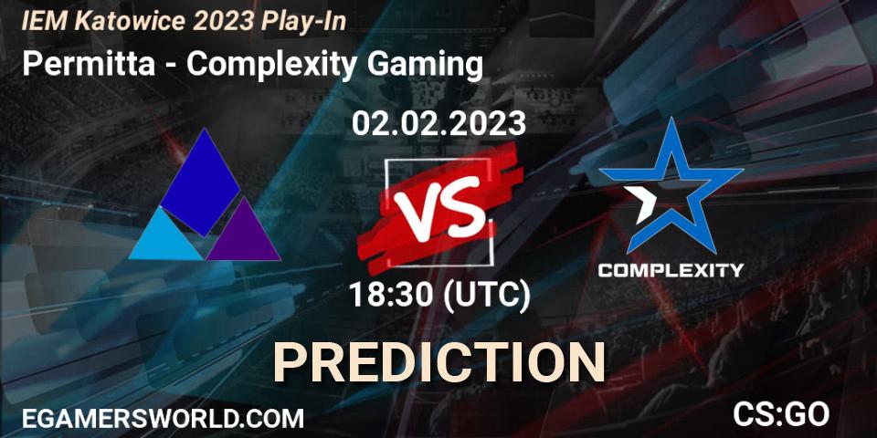 Pronóstico Permitta - Complexity Gaming. 02.02.23, CS2 (CS:GO), IEM Katowice 2023 Play-In