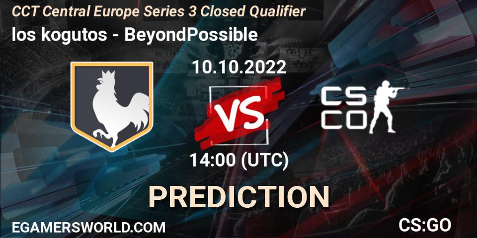 Pronóstico los kogutos - BeyondPossible. 10.10.2022 at 14:00, Counter-Strike (CS2), CCT Central Europe Series 3 Closed Qualifier