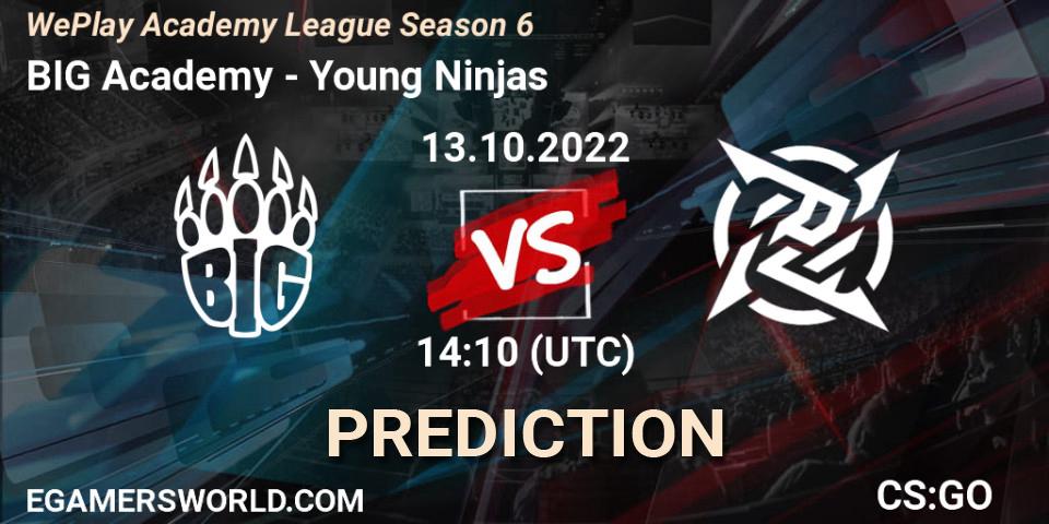 Pronóstico BIG Academy - Young Ninjas. 13.10.2022 at 14:10, Counter-Strike (CS2), WePlay Academy League Season 6