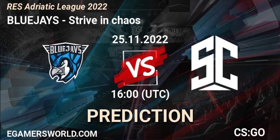 Pronóstico BLUEJAYS - Strive in chaos. 25.11.2022 at 16:50, Counter-Strike (CS2), RES Adriatic League