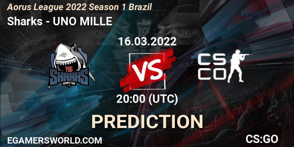 Pronóstico Sharks - UNO MILLE. 16.03.2022 at 20:00, Counter-Strike (CS2), Aorus League 2022 Season 1 Brazil