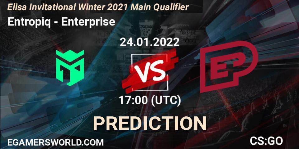 Pronóstico Entropiq - Enterprise. 27.01.2022 at 11:00, Counter-Strike (CS2), Elisa Invitational Winter 2021 Main Qualifier