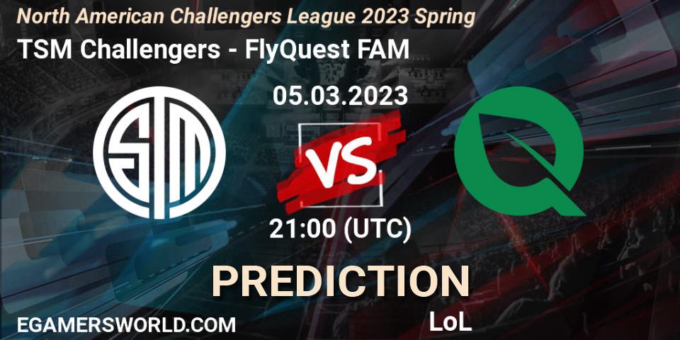 Pronóstico TSM Challengers - FlyQuest FAM. 05.03.2023 at 21:00, LoL, NACL 2023 Spring - Group Stage