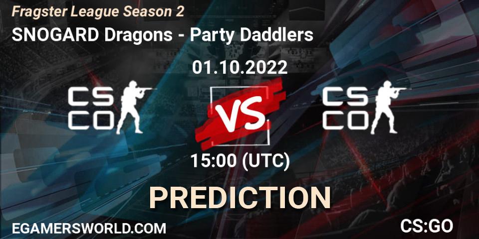 Pronóstico SNOGARD Dragons - PartyDaddlers. 01.10.2022 at 15:10, Counter-Strike (CS2), Fragster League Season 2