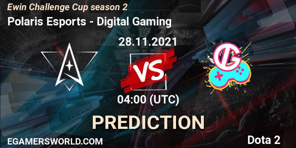 Pronóstico Polaris Esports - Digital Gaming. 28.11.2021 at 04:12, Dota 2, Ewin Challenge Cup season 2