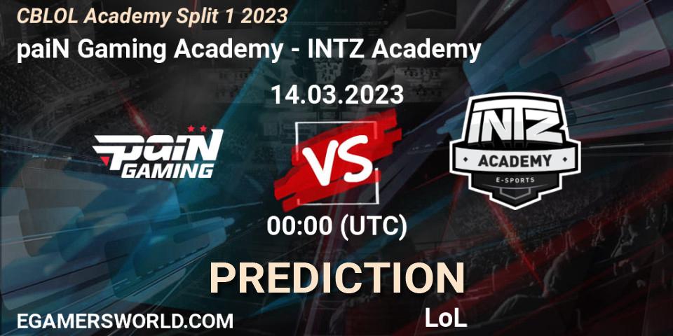 Pronóstico paiN Gaming Academy - INTZ Academy. 14.03.2023 at 19:00, LoL, CBLOL Academy Split 1 2023