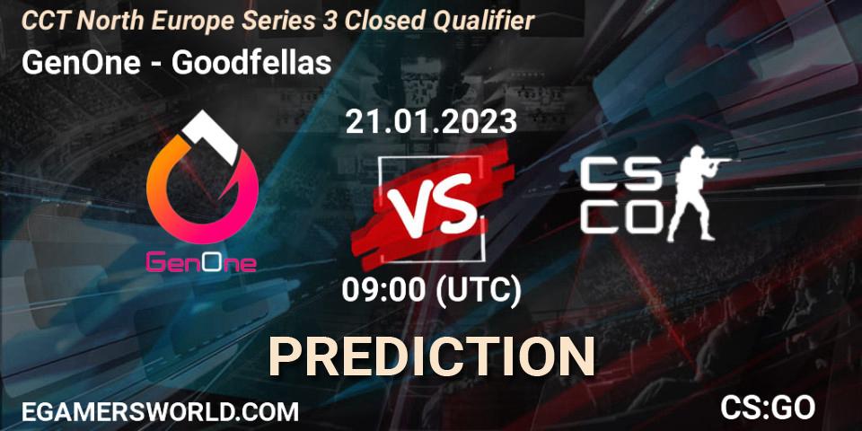 Pronóstico GenOne - Goodfellas. 21.01.23, CS2 (CS:GO), CCT North Europe Series 3 Closed Qualifier