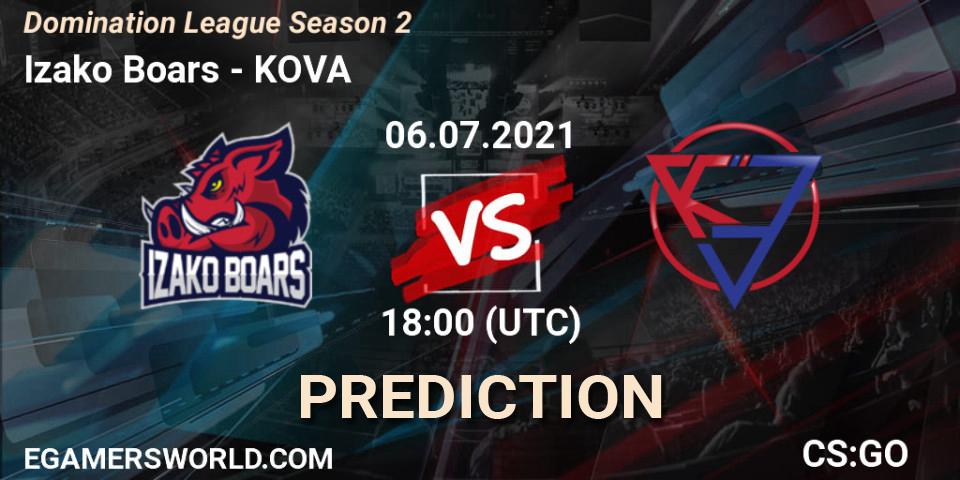 Pronóstico Izako Boars - KOVA. 06.07.2021 at 18:00, Counter-Strike (CS2), Domination League Season 2