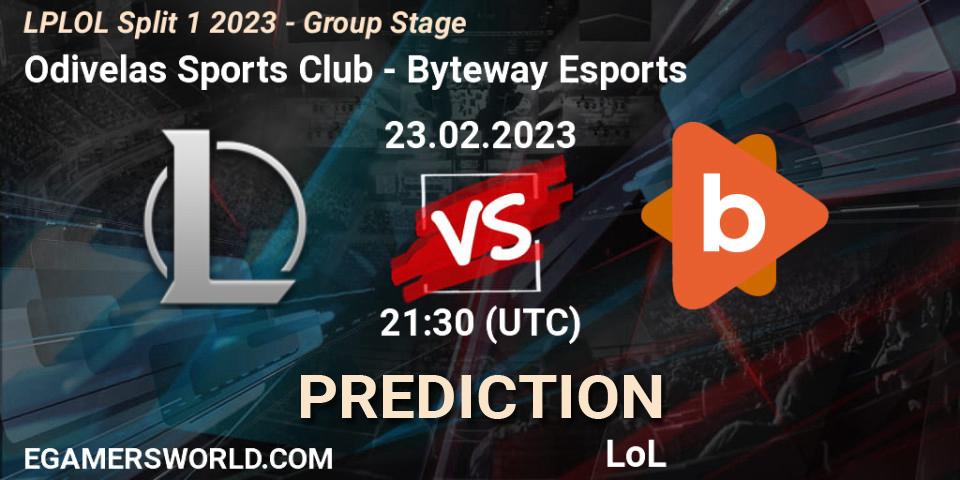 Pronóstico Odivelas Sports Club - Byteway Esports. 23.02.2023 at 21:30, LoL, LPLOL Split 1 2023 - Group Stage