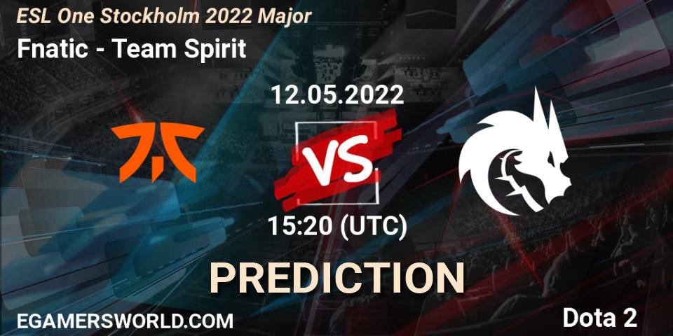 Pronóstico Fnatic - Team Spirit. 12.05.2022 at 15:50, Dota 2, ESL One Stockholm 2022 Major