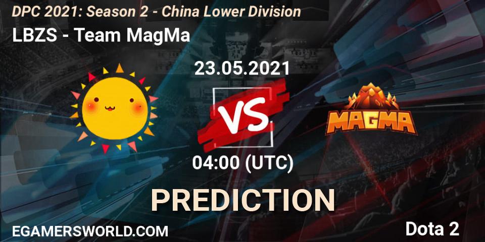 Pronóstico LBZS - Team MagMa. 23.05.2021 at 03:56, Dota 2, DPC 2021: Season 2 - China Lower Division