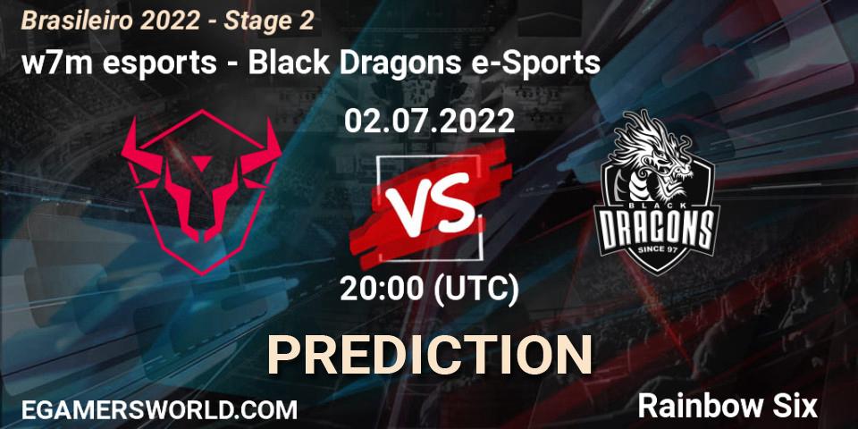 Pronóstico w7m esports - Black Dragons e-Sports. 02.07.2022 at 20:00, Rainbow Six, Brasileirão 2022 - Stage 2