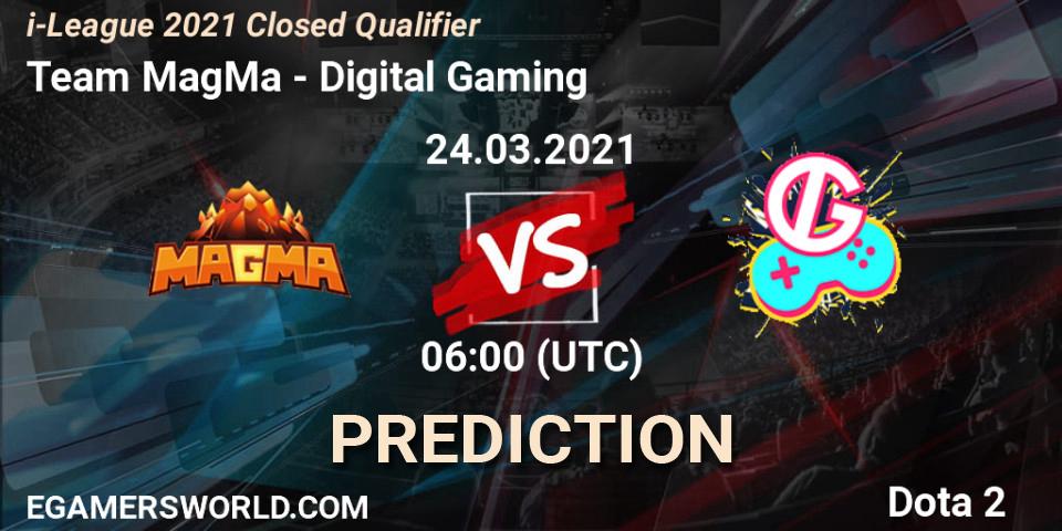 Pronóstico Team MagMa - Digital Gaming. 24.03.2021 at 06:03, Dota 2, i-League 2021 Closed Qualifier