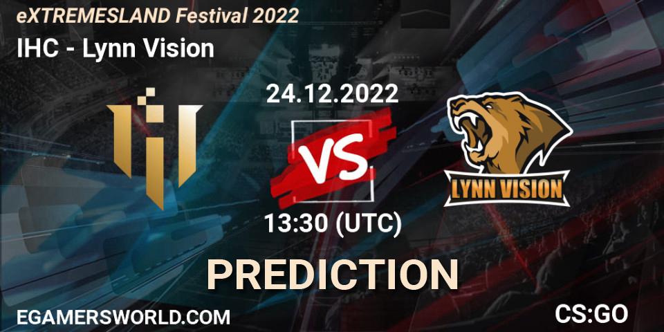 Pronóstico IHC - Lynn Vision. 24.12.2022 at 12:05, Counter-Strike (CS2), eXTREMESLAND Festival 2022