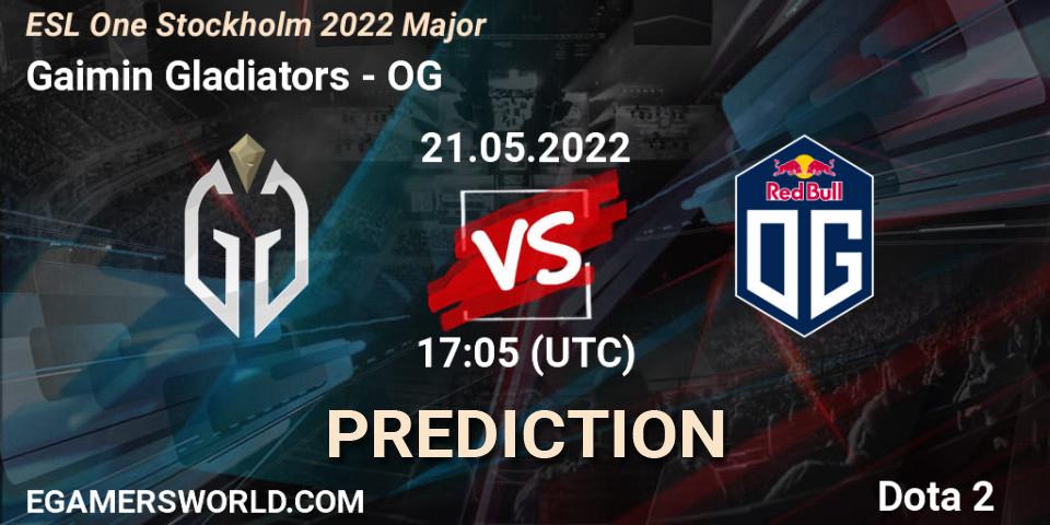Pronóstico Gaimin Gladiators - OG. 21.05.2022 at 17:44, Dota 2, ESL One Stockholm 2022 Major