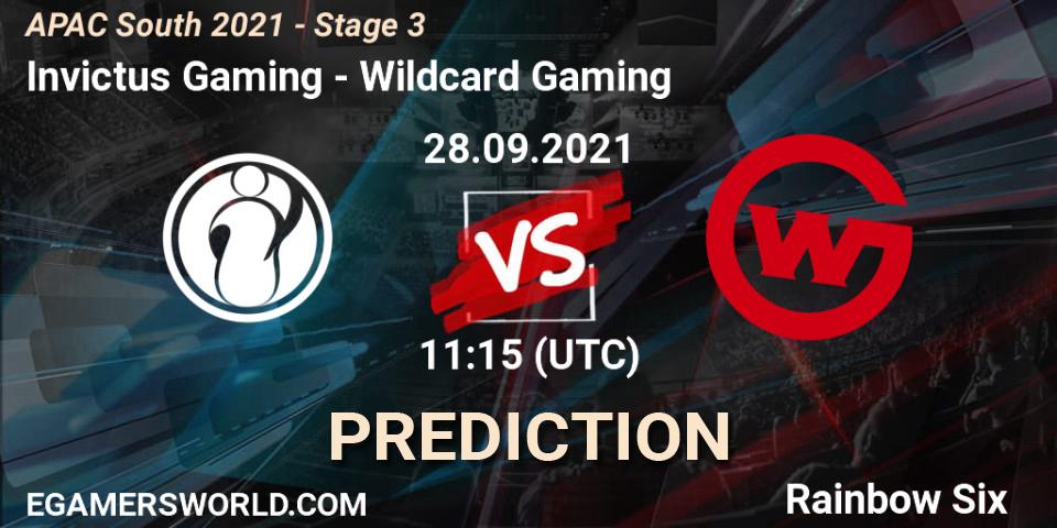 Pronóstico Invictus Gaming - Wildcard Gaming. 28.09.2021 at 11:15, Rainbow Six, APAC South 2021 - Stage 3