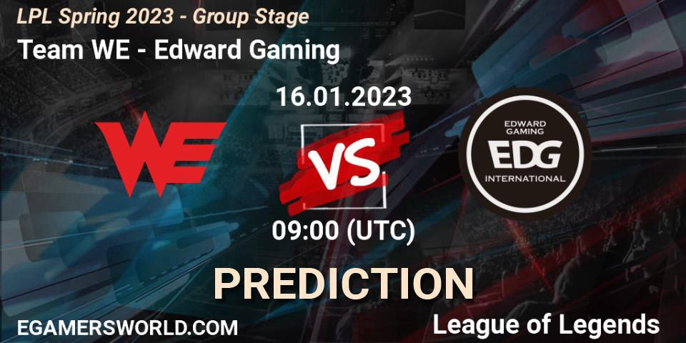 Pronóstico Team WE - Edward Gaming. 16.01.2023 at 09:00, LoL, LPL Spring 2023 - Group Stage