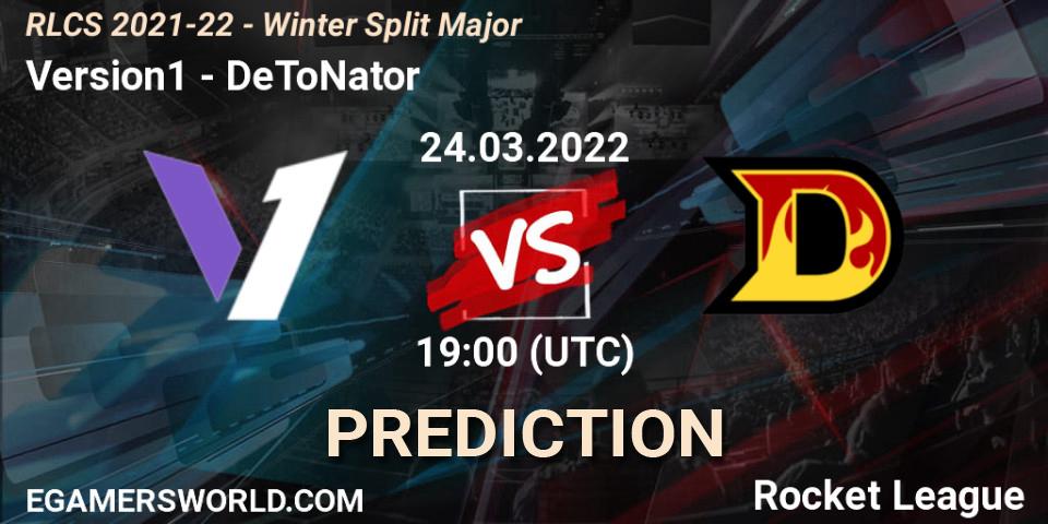 Pronóstico Version1 - DeToNator. 24.03.2022 at 21:00, Rocket League, RLCS 2021-22 - Winter Split Major