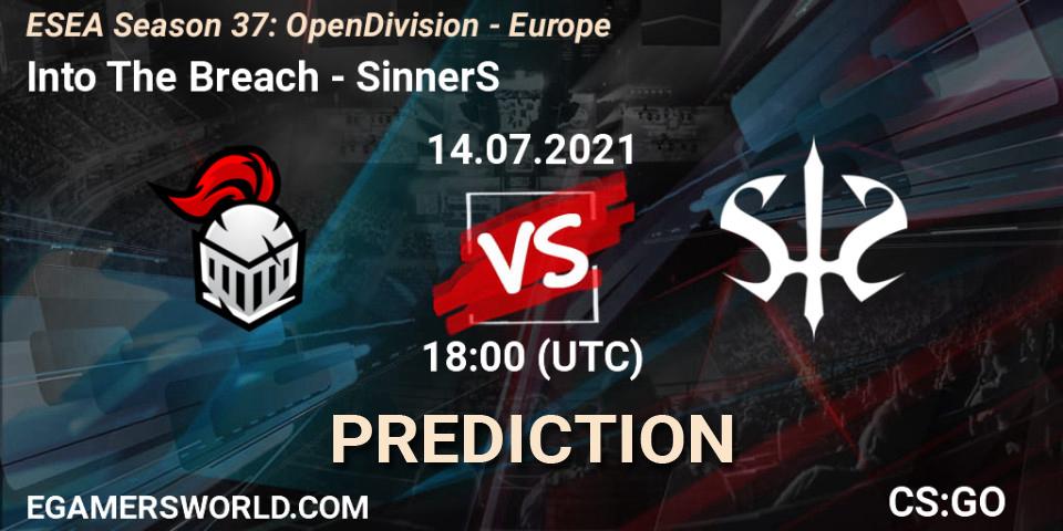 Pronóstico Into The Breach - SinnerS. 14.07.21, CS2 (CS:GO), ESEA Season 37: Open Division - Europe