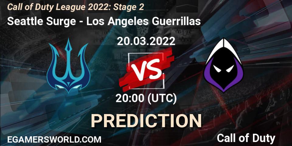 Pronóstico Seattle Surge - Los Angeles Guerrillas. 20.03.22, Call of Duty, Call of Duty League 2022: Stage 2