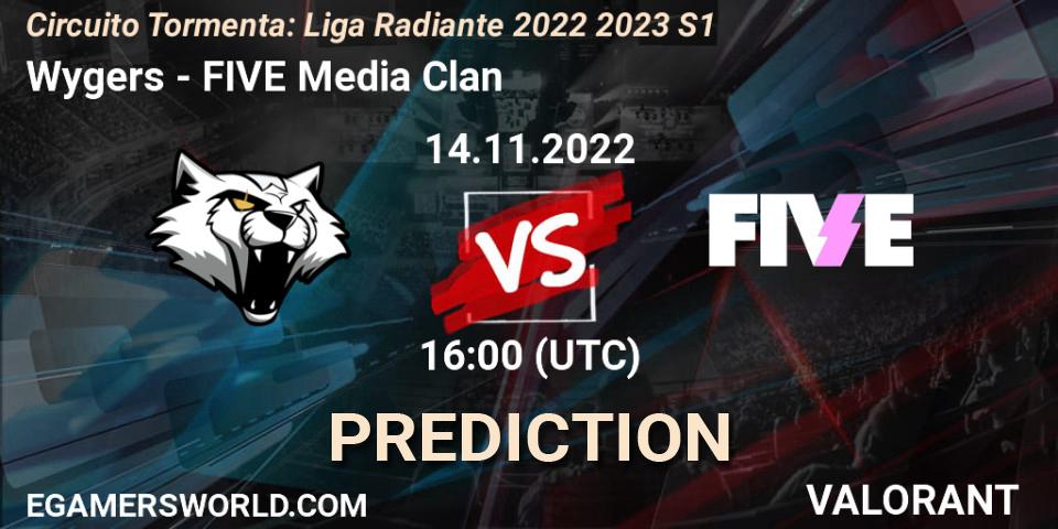 Pronóstico Wygers - FIVE Media Clan. 14.11.22, VALORANT, Circuito Tormenta: Liga Radiante 2022 2023 S1