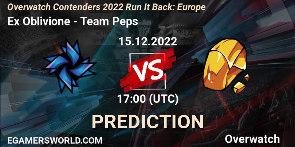 Pronóstico Ex Oblivione - Team Peps. 15.12.2022 at 17:00, Overwatch, Overwatch Contenders 2022 Run It Back: Europe