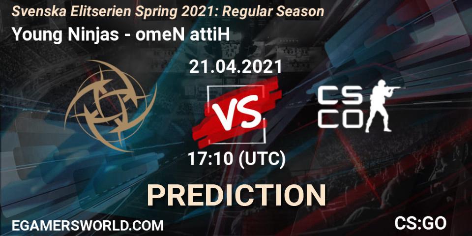Pronóstico Young Ninjas - omeN attiH. 21.04.2021 at 17:10, Counter-Strike (CS2), Svenska Elitserien Spring 2021: Regular Season