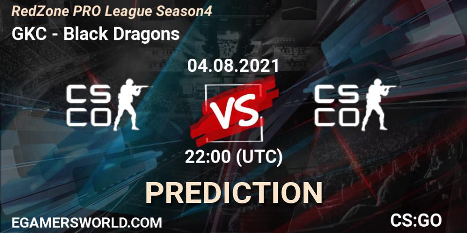Pronóstico GKC - Black Dragons. 06.08.2021 at 20:00, Counter-Strike (CS2), RedZone PRO League Season 4