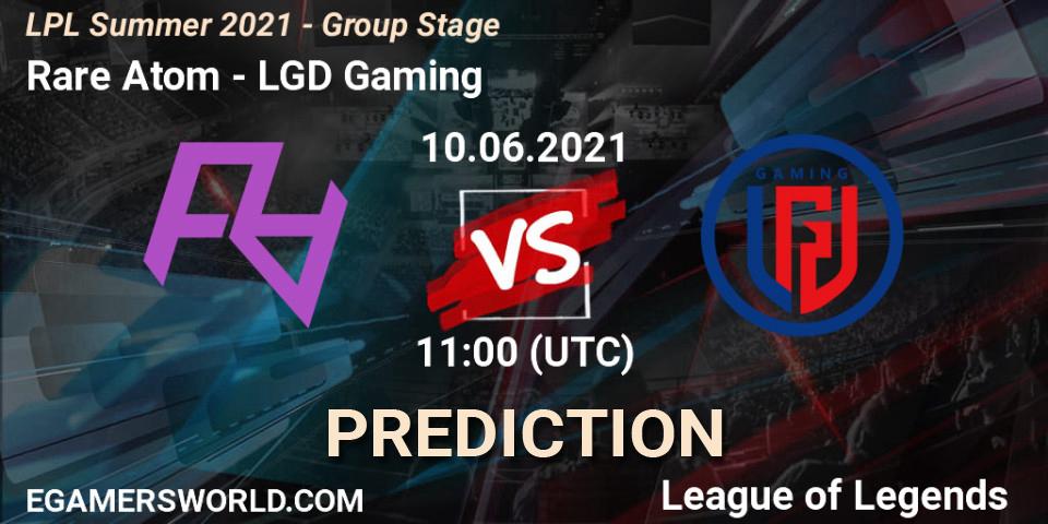 Pronóstico Rare Atom - LGD Gaming. 10.06.2021 at 11:00, LoL, LPL Summer 2021 - Group Stage