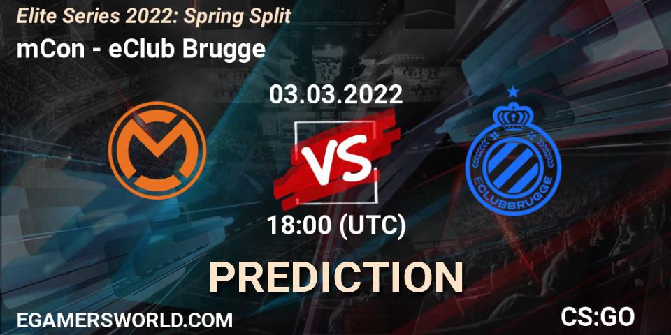 Pronóstico mCon - eClub Brugge. 03.03.2022 at 17:00, Counter-Strike (CS2), Elite Series 2022: Spring Split