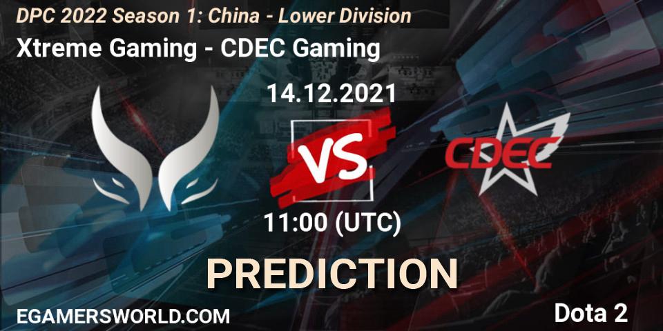 Pronóstico Xtreme Gaming - CDEC Gaming. 14.12.2021 at 10:58, Dota 2, DPC 2022 Season 1: China - Lower Division
