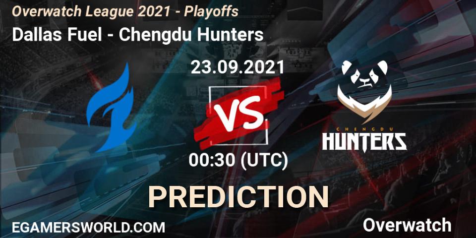 Pronóstico Dallas Fuel - Chengdu Hunters. 23.09.2021 at 02:30, Overwatch, Overwatch League 2021 - Playoffs