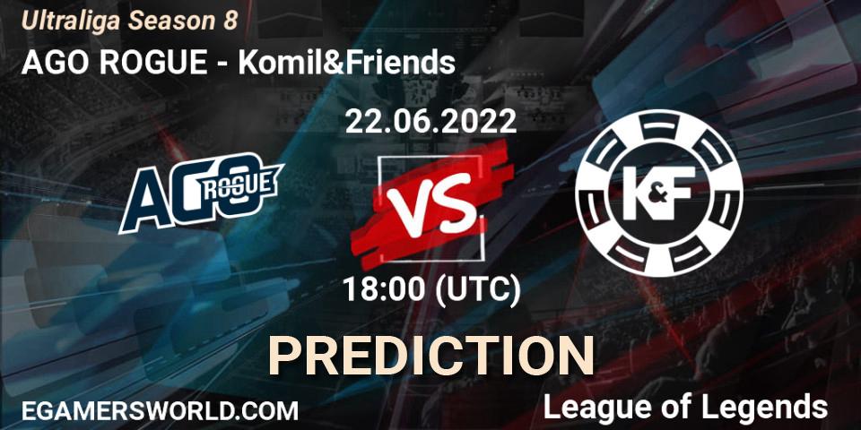 Pronóstico AGO ROGUE - Komil&Friends. 22.06.2022 at 18:15, LoL, Ultraliga Season 8