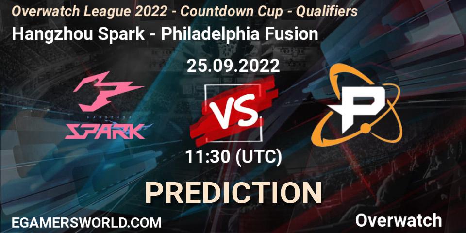 Pronóstico Hangzhou Spark - Philadelphia Fusion. 25.09.22, Overwatch, Overwatch League 2022 - Countdown Cup - Qualifiers