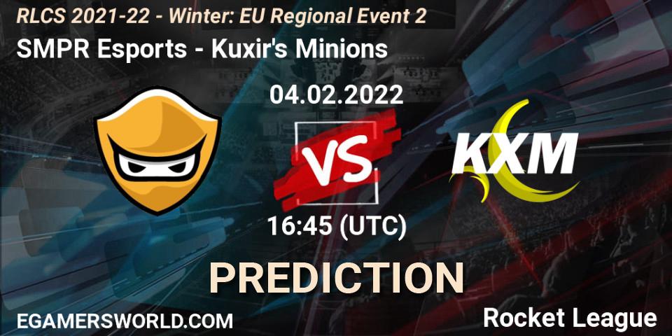 Pronóstico SMPR Esports - Kuxir's Minions. 04.02.2022 at 16:45, Rocket League, RLCS 2021-22 - Winter: EU Regional Event 2