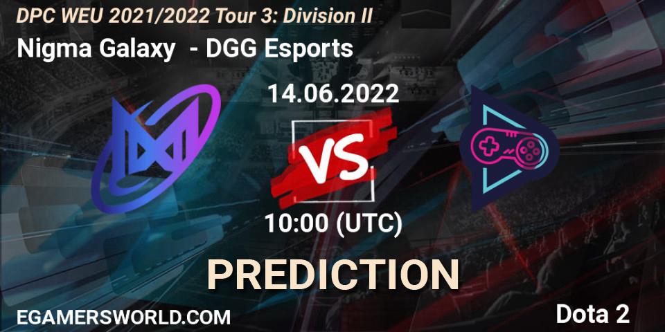 Pronóstico Nigma Galaxy - DGG Esports. 14.06.22, Dota 2, DPC WEU 2021/2022 Tour 3: Division II