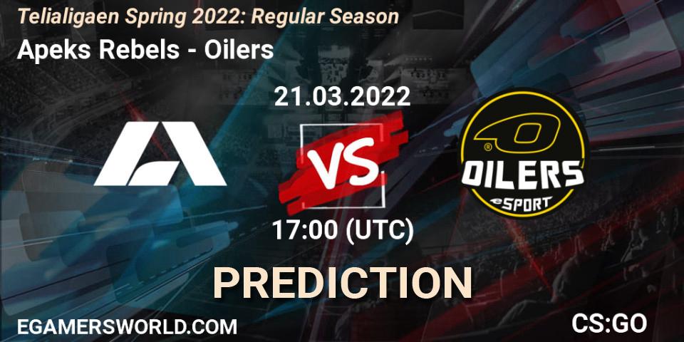 Pronóstico Apeks Rebels - Oilers. 21.03.2022 at 17:00, Counter-Strike (CS2), Telialigaen Spring 2022: Regular Season