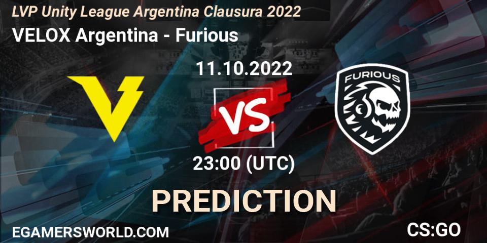 Pronóstico VELOX Argentina - Furious. 11.10.2022 at 23:30, Counter-Strike (CS2), LVP Unity League Argentina Clausura 2022