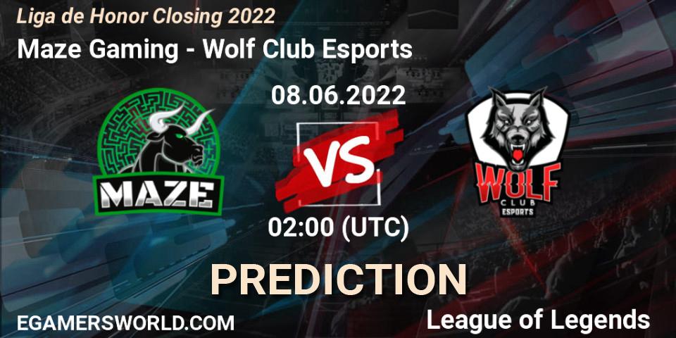 Pronóstico Maze Gaming - Wolf Club Esports. 08.06.2022 at 02:00, LoL, Liga de Honor Closing 2022