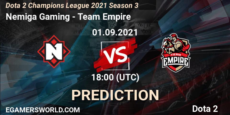 Pronóstico Nemiga Gaming - Team Empire. 03.09.2021 at 12:00, Dota 2, Dota 2 Champions League 2021 Season 3