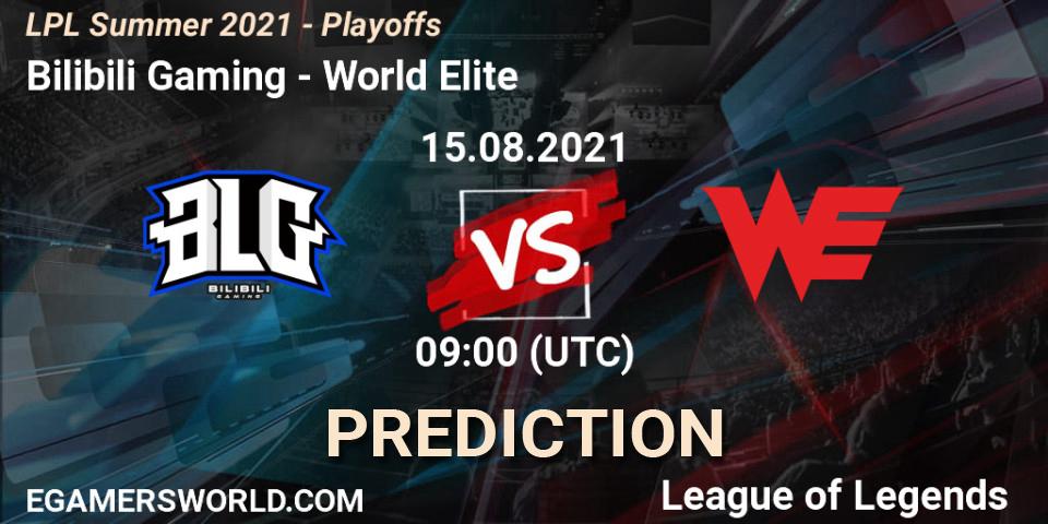 Pronóstico Bilibili Gaming - World Elite. 15.08.2021 at 09:00, LoL, LPL Summer 2021 - Playoffs
